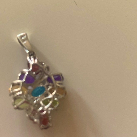 Genuine semi-precious gem pendant in sterling - Picture 3 of 7